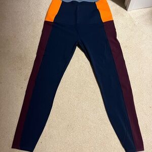 Womens leggings with colored striped sides